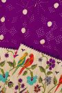 Bandhani Silk Dark Purple Saree With Paithani Border