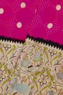 Bandhani Silk Pink Saree With Paithani Border
