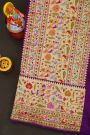 Bandhani Silk Orange Saree With Paithani Border