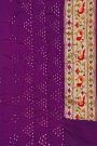 Bandhani Silk Orange Saree With Paithani Border