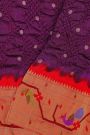 Bandhani Silk Dark Violet Saree With Bandhani Dots Body And Paithani Border