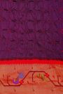 Bandhani Silk Dark Violet Saree With Bandhani Dots Body And Paithani Border