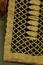 Bandhani Kaddi Georgette Black Saree With Bandhani Dots Body