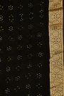 Bandhani Kaddi Georgette Black Saree With Bandhani Dots Body