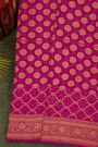 Bandhani Kaddi Georgette Magenta Saree With Bandhani Dots And Florals Body