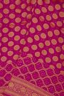 Bandhani Kaddi Georgette Magenta Saree With Bandhani Dots And Florals Body