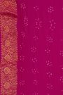 Bandhani Kaddi Georgette Magenta Saree With Bandhani Dots And Florals Body