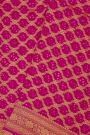 Bandhani Kaddi Georgette Magenta Saree With Bandhani Dots And Florals Body
