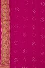 Bandhani Kaddi Georgette Magenta Saree With Bandhani Dots And Florals Body