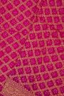 Bandhani Kaddi Georgette Magenta Saree With Bandhani Dots And Florals Body