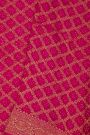 Bandhani Kaddi Georgette Magenta Saree With Bandhani Dots And Florals Body