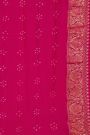 Bandhani Kaddi Georgette Magenta Saree With Bandhani Dots And Florals Body