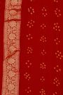 Bandhani Kaddi Georgette Red Saree With Bandhani Dots Body