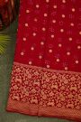Bandhani Kaddi Georgette Red Saree With Bandhani With Florals