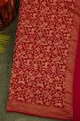 Bandhani Kaddi Georgette Red Saree With Bandhani With Florals