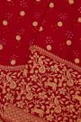 Bandhani Kaddi Georgette Red Saree With Bandhani With Florals