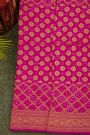 Bandhani Kaddi Georgette Magenta Saree With Bandhani Dots And Florals Body