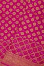 Bandhani Kaddi Georgette Magenta Saree With Bandhani Dots And Florals Body