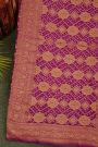 Bandhani Kaddi Georgette Dual Colour Saree With Bandhani Dots And Florals Body