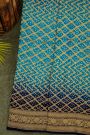 Bandhani Kaddi Georgette Dual Colour Saree With Bandhani Dots And Florals Body