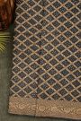 Bandhani Kaddi Georgette Grey Saree With Bandhani Dots And Florals Body