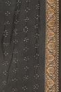 Bandhani Kaddi Georgette Grey Saree With Bandhani Dots And Florals Body