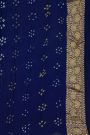 Bandhani Kaddi Georgette Dual Colour Saree With Bandhani Dots Body