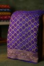 Bandhani Kaddi Georgette Royal Blue Saree With Bandhani Dots And Florals Body