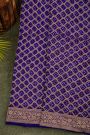 Bandhani Kaddi Georgette Royal Blue Saree With Bandhani Dots And Florals Body