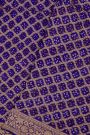 Bandhani Kaddi Georgette Royal Blue Saree With Bandhani Dots And Florals Body