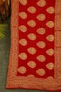 Bandhani Kaddi Georgette Dual Colour Saree With Bandhani Dots And Florals Body