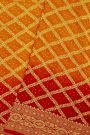 Bandhani Kaddi Georgette Dual Colour Saree With Bandhani Dots And Florals Body