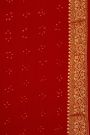 Bandhani Kaddi Georgette Dual Colour Saree With Bandhani Dots And Florals Body