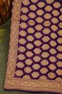 Bandhani Kaddi Georgette Purple Saree With Bandhani Dots Body