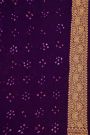 Bandhani Kaddi Georgette Purple Saree With Bandhani Dots Body