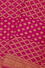 Bandhani Kaddi Georgette Pink Saree With Bandhani Dots And Florals Body