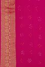 Bandhani Kaddi Georgette Pink Saree With Bandhani Dots And Florals Body