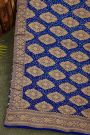 Bandhani Kaddi Georgette Dual Colour Saree With Bandhani Dots And Florals Body