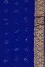Bandhani Kaddi Georgette Dual Colour Saree With Bandhani Dots And Florals Body