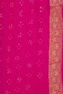 Bandhani Kaddi Georgette Pink Saree With Bandhani Dots And Florals Body