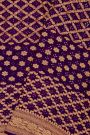 Bandhani Kaddi Georgette Purple Saree With Bandhani Dots And Florals Body