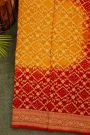 Bandhani Kaddi Georgette Multi-Colour Saree With Bandhani Dots And Florals Body