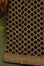 Bandhani Kaddi Georgette Black Saree With Bandhani Dots And Florals Body