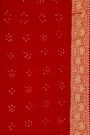 Bandhani Kaddi Georgette Red Saree With Florals And Bandhani Dots Body