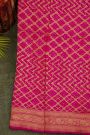 Bandhani Kaddi Georgette Pink Saree With Bandhani Dots And Florals Body