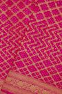 Bandhani Kaddi Georgette Pink Saree With Bandhani Dots And Florals Body