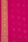 Bandhani Kaddi Georgette Pink Saree With Bandhani Dots And Florals Body