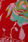 Banarasi Georgette Red Saree With Florals And Leaves Body