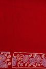 Banarasi Georgette Red Saree With Florals And Leaves Body