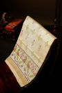 Patola Silk Off White Saree With Floral Jaal And Parrots Border